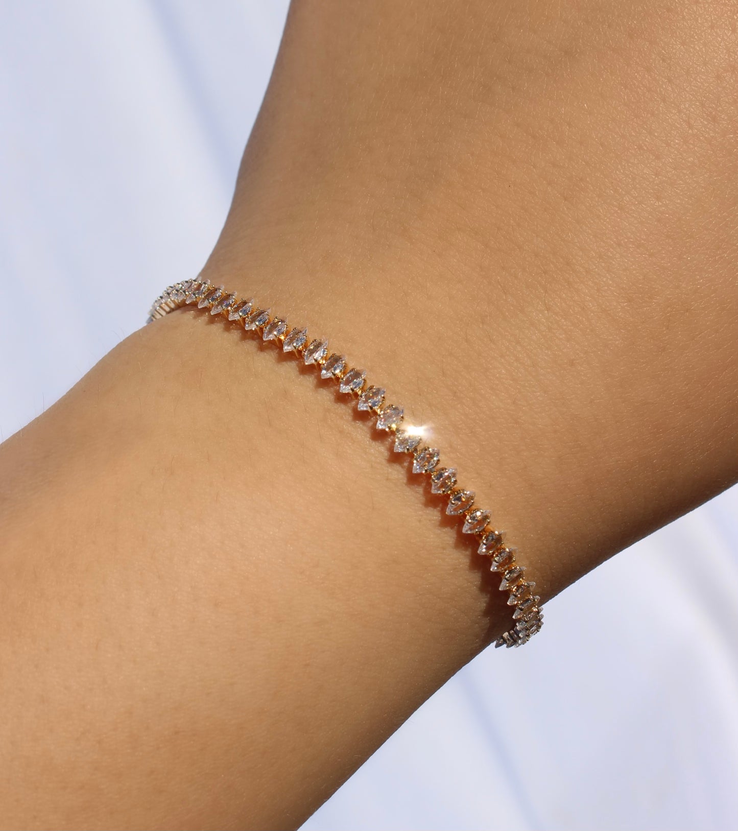 Marquise cut tennis bracelet