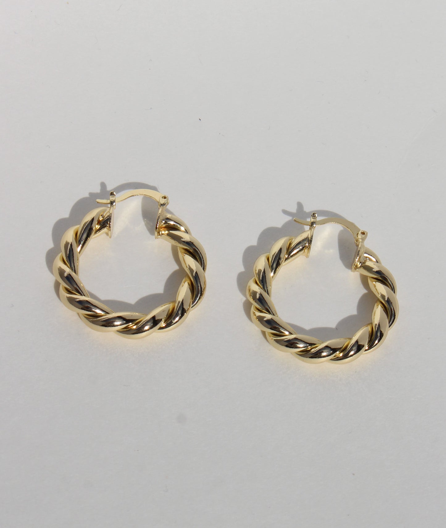 Twist gold filled hoops