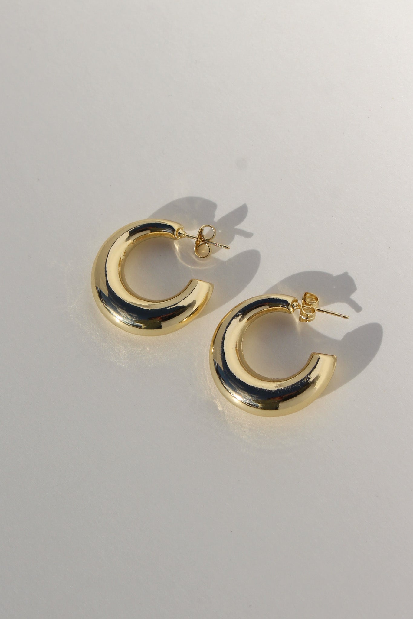 Puffy dome gold filled earrings