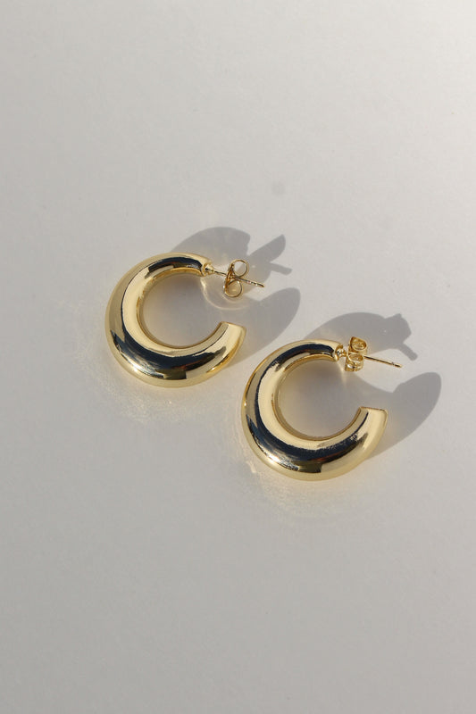 Puffy dome gold filled earrings
